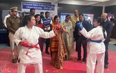 कोठारी कॉलेज में डिविजन राज्य स्तरीय कराटे प्रतियोगिता का आयोजन
